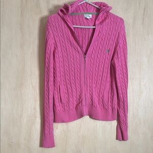 Lilly Pullitzer zip front hooded sweater. Size large